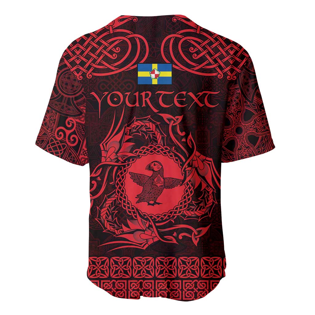 Personalized Pembrokeshire Sir Benfro Baseball Jersey Red Puffin Celtic-inspired - Wonder Print Shop