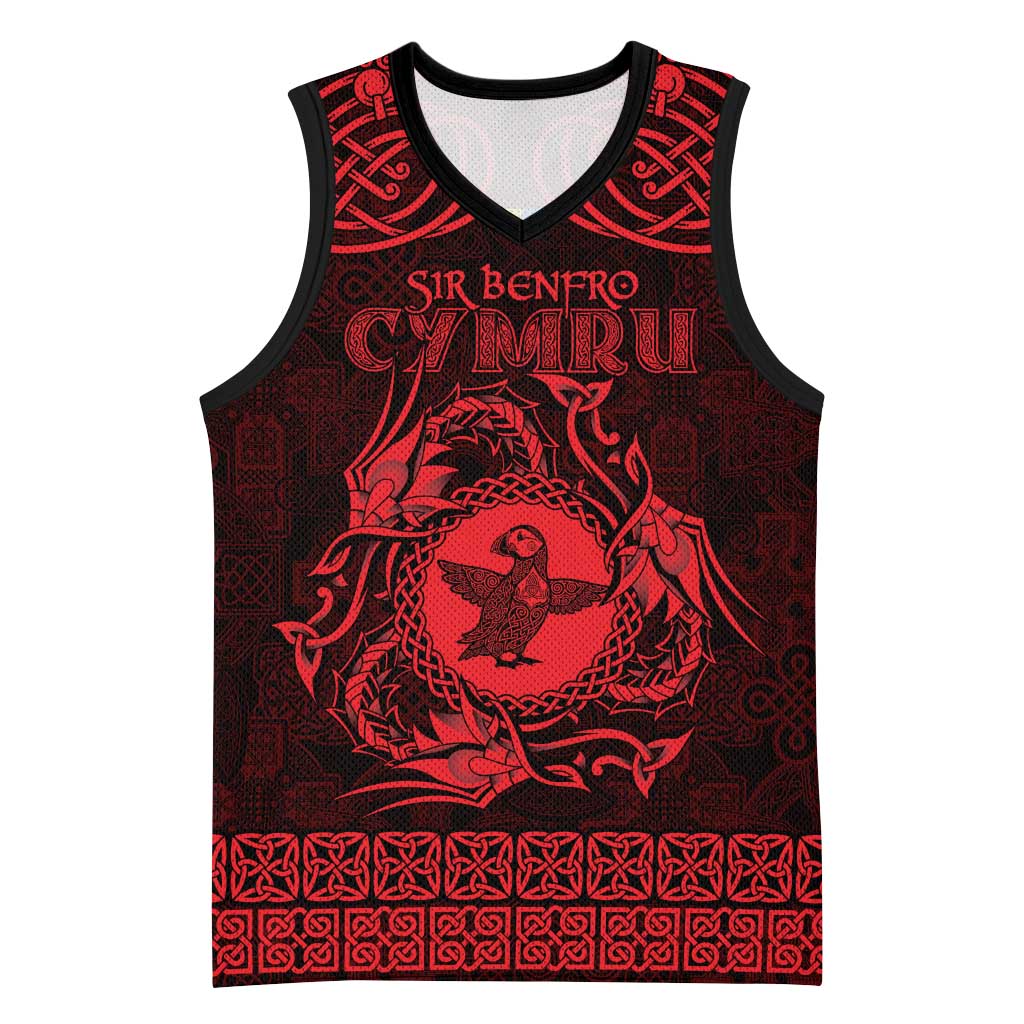 Personalized Pembrokeshire Sir Benfro Basketball Jersey Red Puffin Celtic-inspired - Wonder Print Shop