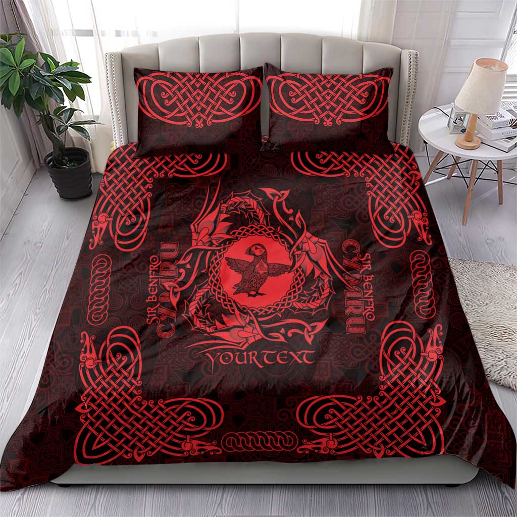 Personalized Pembrokeshire Sir Benfro Bedding Set Red Puffin Celtic-inspired - Wonder Print Shop
