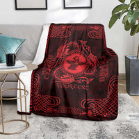 Personalized Pembrokeshire Sir Benfro Blanket Red Puffin Celtic-inspired - Wonder Print Shop