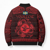 Personalized Pembrokeshire Sir Benfro Bomber Puffer Jacket Red Puffin Celtic-inspired - Wonder Print Shop