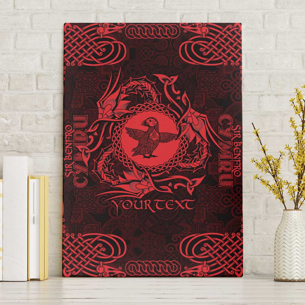 Personalized Pembrokeshire Sir Benfro Canvas Wall Art Red Puffin Celtic-inspired - Wonder Print Shop
