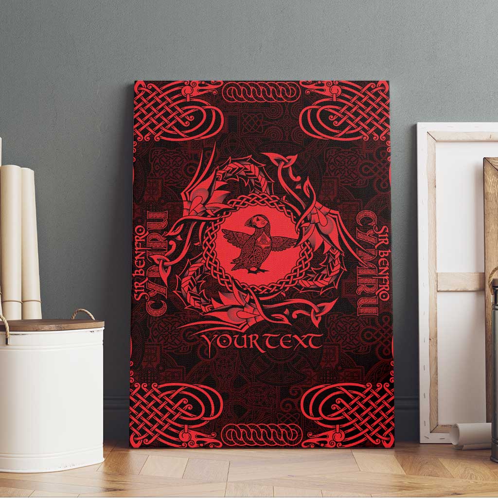 Personalized Pembrokeshire Sir Benfro Canvas Wall Art Red Puffin Celtic-inspired - Wonder Print Shop
