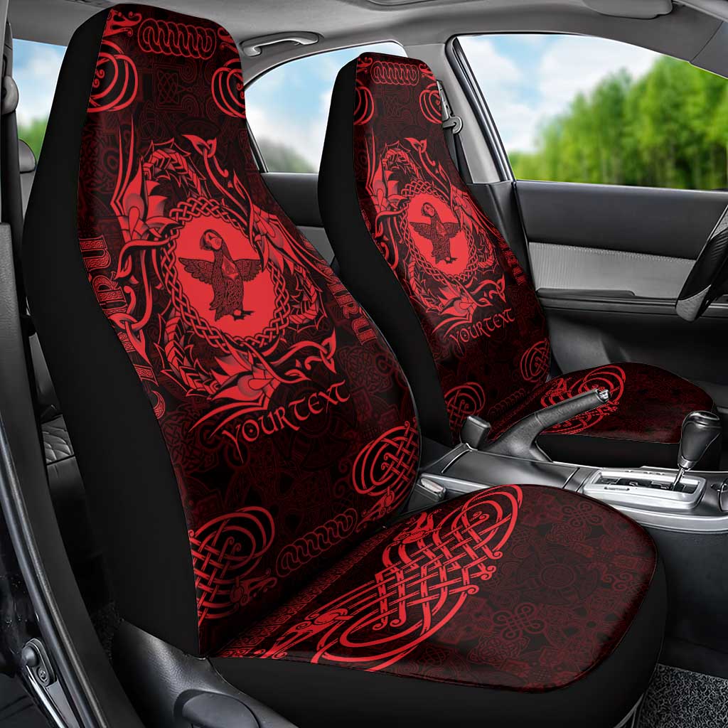 Personalized Pembrokeshire Sir Benfro Car Seat Cover Red Puffin Celtic-inspired - Wonder Print Shop