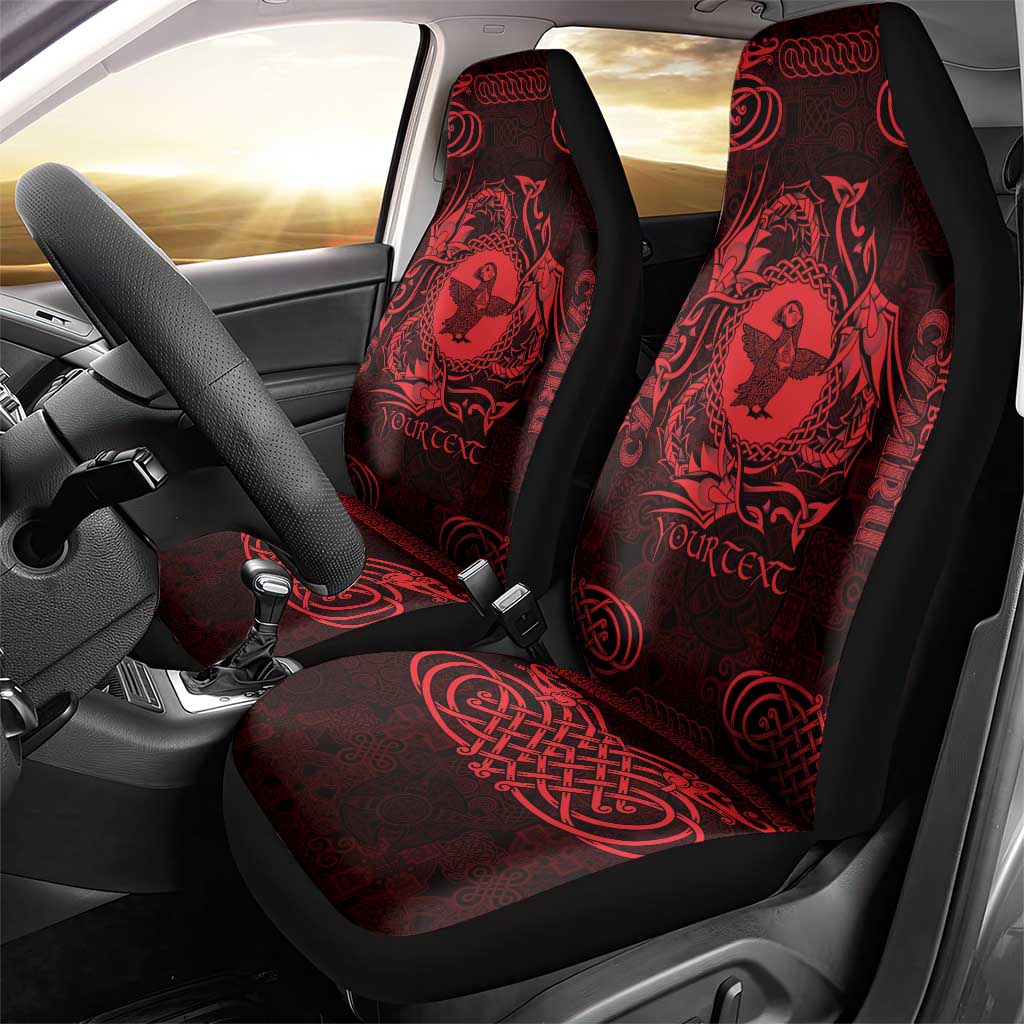Personalized Pembrokeshire Sir Benfro Car Seat Cover Red Puffin Celtic-inspired - Wonder Print Shop