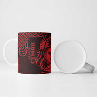 Personalized Pembrokeshire Sir Benfro Ceramic Mug Red Puffin Celtic-inspired - Wonder Print Shop