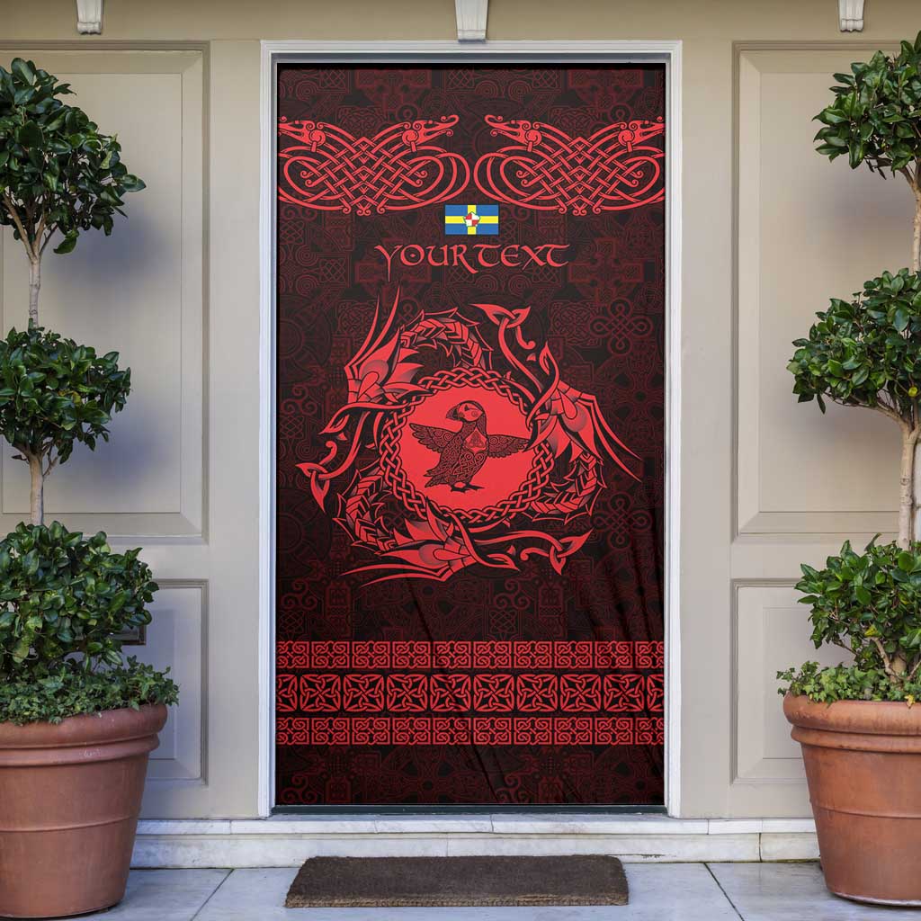 Personalized Pembrokeshire Sir Benfro Door Cover Red Puffin Celtic-inspired - Wonder Print Shop