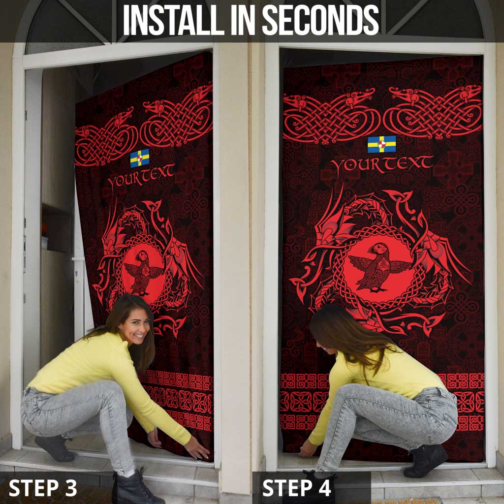 Personalized Pembrokeshire Sir Benfro Door Cover Red Puffin Celtic-inspired - Wonder Print Shop