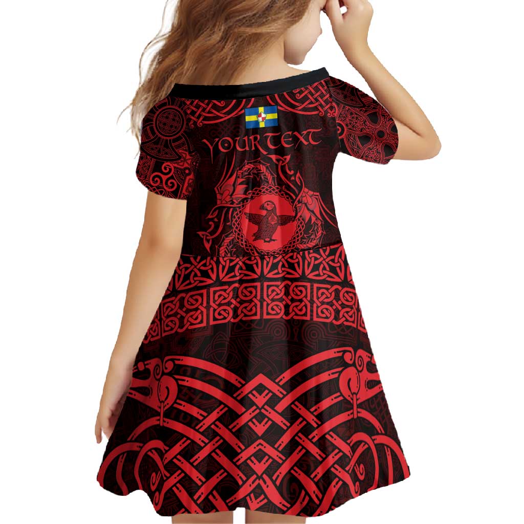 Personalized Pembrokeshire Sir Benfro Family Matching Long Sleeve Bodycon Dress and Hawaiian Shirt Red Puffin Celtic-inspired - Wonder Print Shop