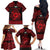 Personalized Pembrokeshire Sir Benfro Family Matching Off The Shoulder Long Sleeve Dress and Hawaiian Shirt Red Puffin Celtic-inspired - Wonder Print Shop