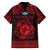 Personalized Pembrokeshire Sir Benfro Family Matching Off The Shoulder Long Sleeve Dress and Hawaiian Shirt Red Puffin Celtic-inspired - Wonder Print Shop