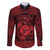 Personalized Pembrokeshire Sir Benfro Family Matching Off The Shoulder Long Sleeve Dress and Hawaiian Shirt Red Puffin Celtic-inspired - Wonder Print Shop