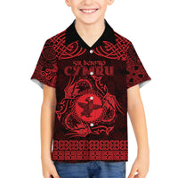 Personalized Pembrokeshire Sir Benfro Family Matching Off The Shoulder Long Sleeve Dress and Hawaiian Shirt Red Puffin Celtic-inspired - Wonder Print Shop