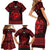 Personalized Pembrokeshire Sir Benfro Family Matching Short Sleeve Bodycon Dress and Hawaiian Shirt Red Puffin Celtic-inspired - Wonder Print Shop