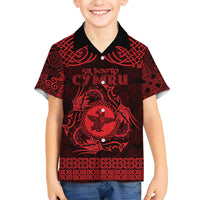 Personalized Pembrokeshire Sir Benfro Family Matching Short Sleeve Bodycon Dress and Hawaiian Shirt Red Puffin Celtic-inspired - Wonder Print Shop