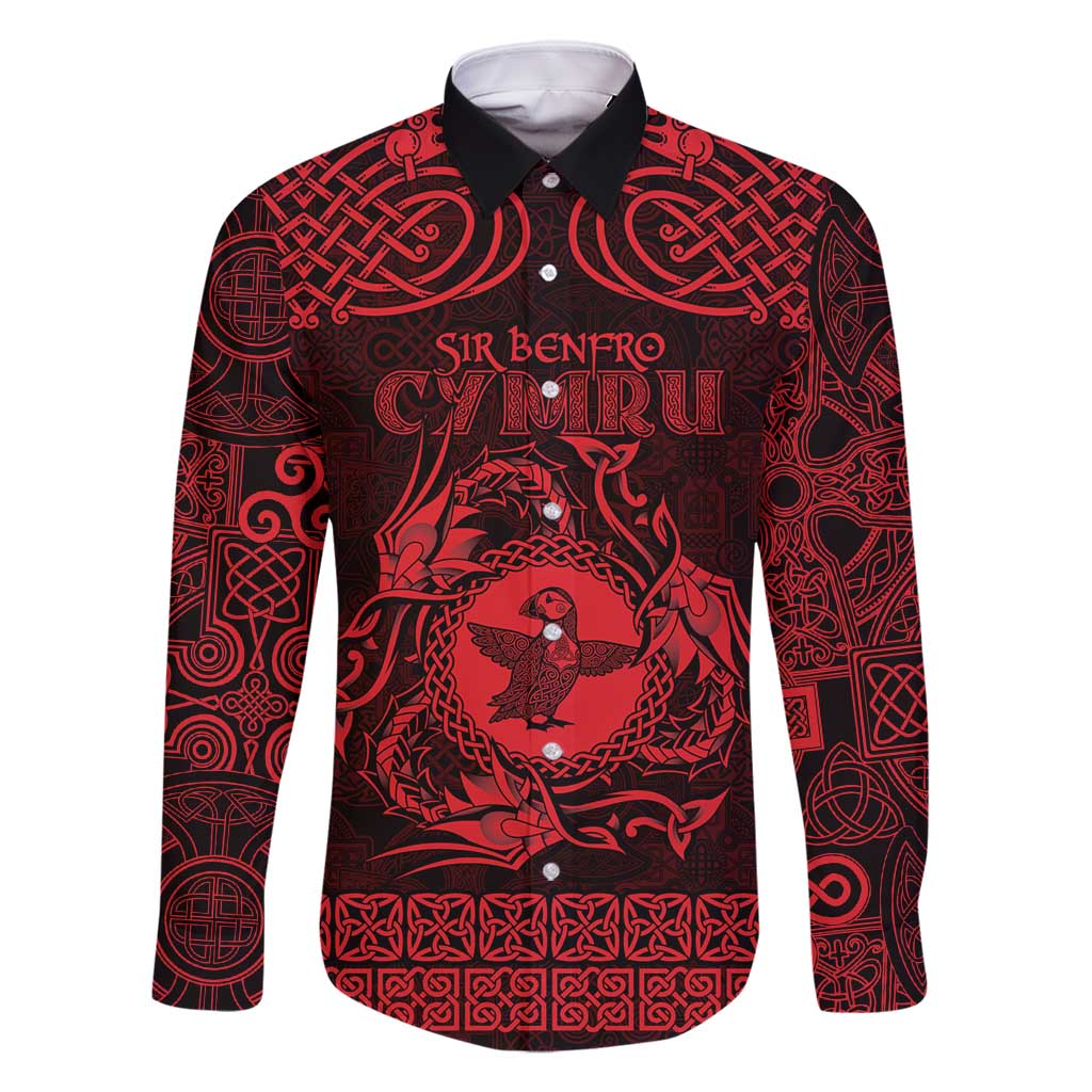Personalized Pembrokeshire Sir Benfro Family Matching Summer Maxi Dress and Hawaiian Shirt Red Puffin Celtic-inspired - Wonder Print Shop