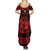 Personalized Pembrokeshire Sir Benfro Family Matching Summer Maxi Dress and Hawaiian Shirt Red Puffin Celtic-inspired - Wonder Print Shop