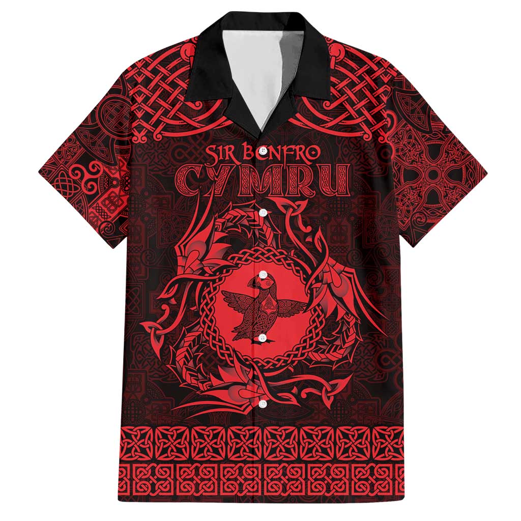 Personalized Pembrokeshire Sir Benfro Hawaiian Shirt Red Puffin Celtic-inspired - Wonder Print Shop