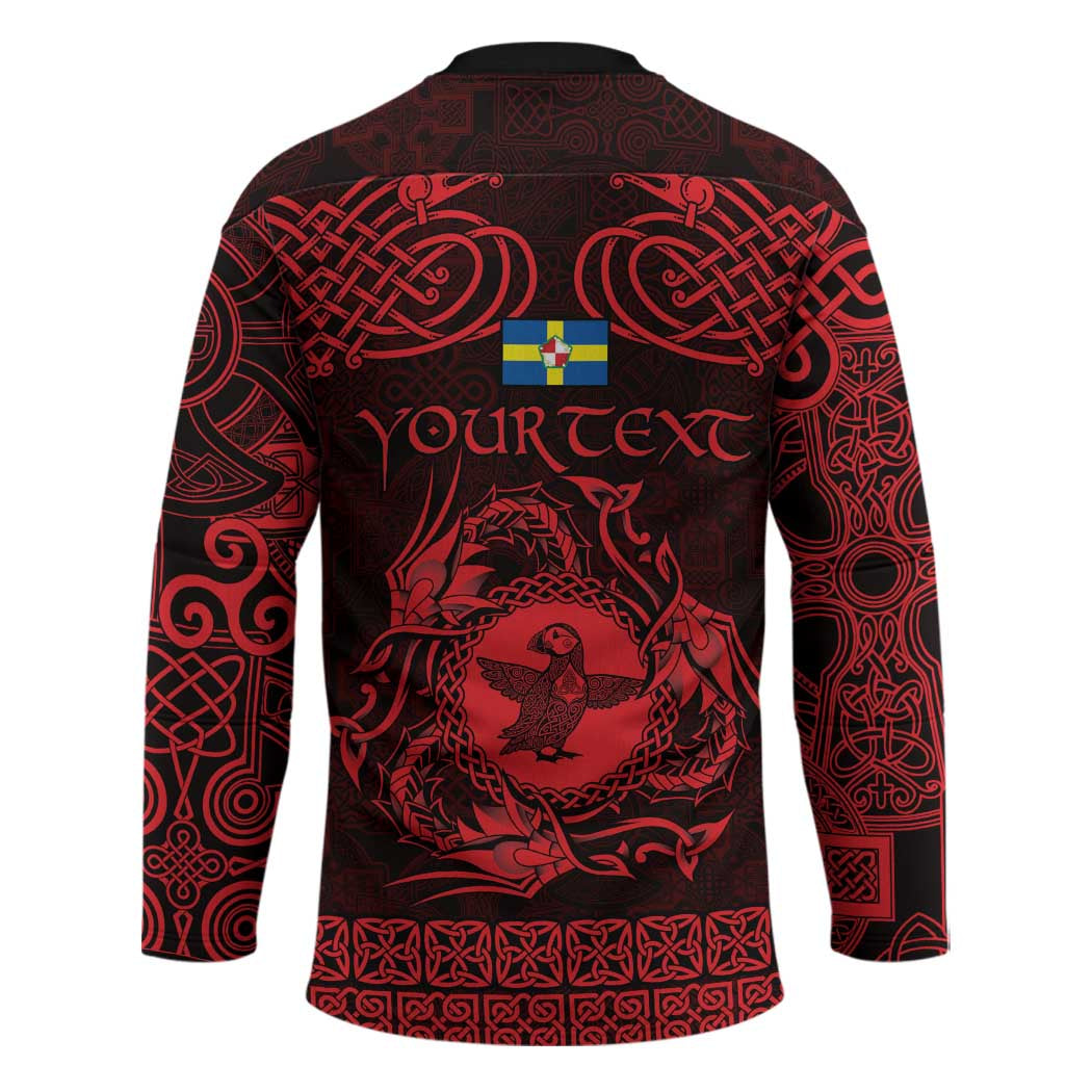 Personalized Pembrokeshire Sir Benfro Hockey Jersey Red Puffin Celtic-inspired - Wonder Print Shop