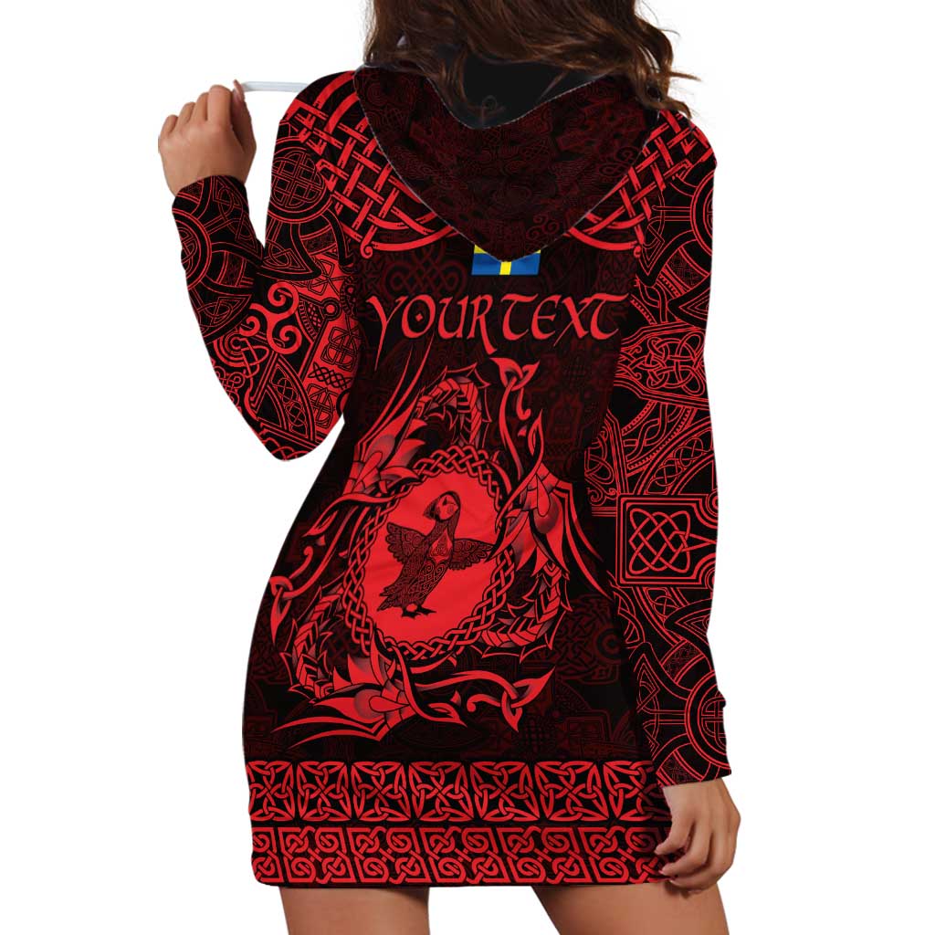 Personalized Pembrokeshire Sir Benfro Hoodie Dress Red Puffin Celtic-inspired - Wonder Print Shop