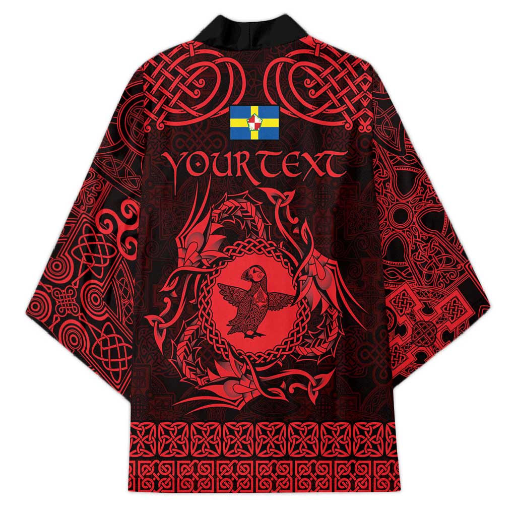 Personalized Pembrokeshire Sir Benfro Kimono Red Puffin Celtic-inspired - Wonder Print Shop