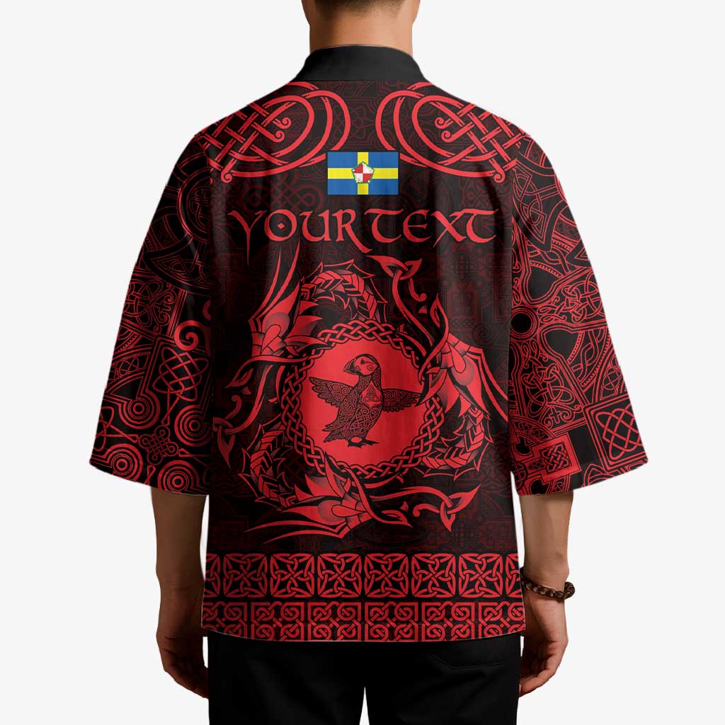 Personalized Pembrokeshire Sir Benfro Kimono Red Puffin Celtic-inspired - Wonder Print Shop