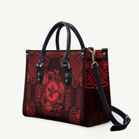 Personalized Pembrokeshire Sir Benfro Leather Bag Red Puffin Celtic-inspired - Wonder Print Shop