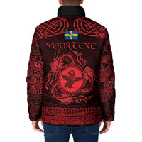 Personalized Pembrokeshire Sir Benfro Padded Jacket Red Puffin Celtic-inspired - Wonder Print Shop
