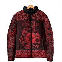 Personalized Pembrokeshire Sir Benfro Padded Jacket Red Puffin Celtic-inspired - Wonder Print Shop
