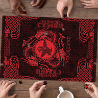Personalized Pembrokeshire Sir Benfro Puzzle Red Puffin Celtic-inspired - Wonder Print Shop