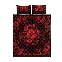 Personalized Pembrokeshire Sir Benfro Quilt Bed Set Red Puffin Celtic-inspired - Wonder Print Shop