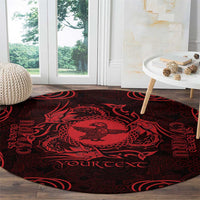 Personalized Pembrokeshire Sir Benfro Round Carpet Red Puffin Celtic-inspired - Wonder Print Shop
