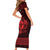 Personalized Pembrokeshire Sir Benfro Short Sleeve Bodycon Dress Red Puffin Celtic-inspired - Wonder Print Shop