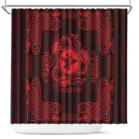 Personalized Pembrokeshire Sir Benfro Shower Curtain Red Puffin Celtic-inspired - Wonder Print Shop