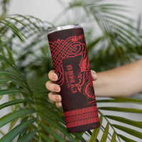 Personalized Pembrokeshire Sir Benfro Skinny Tumbler Red Puffin Celtic-inspired - Wonder Print Shop