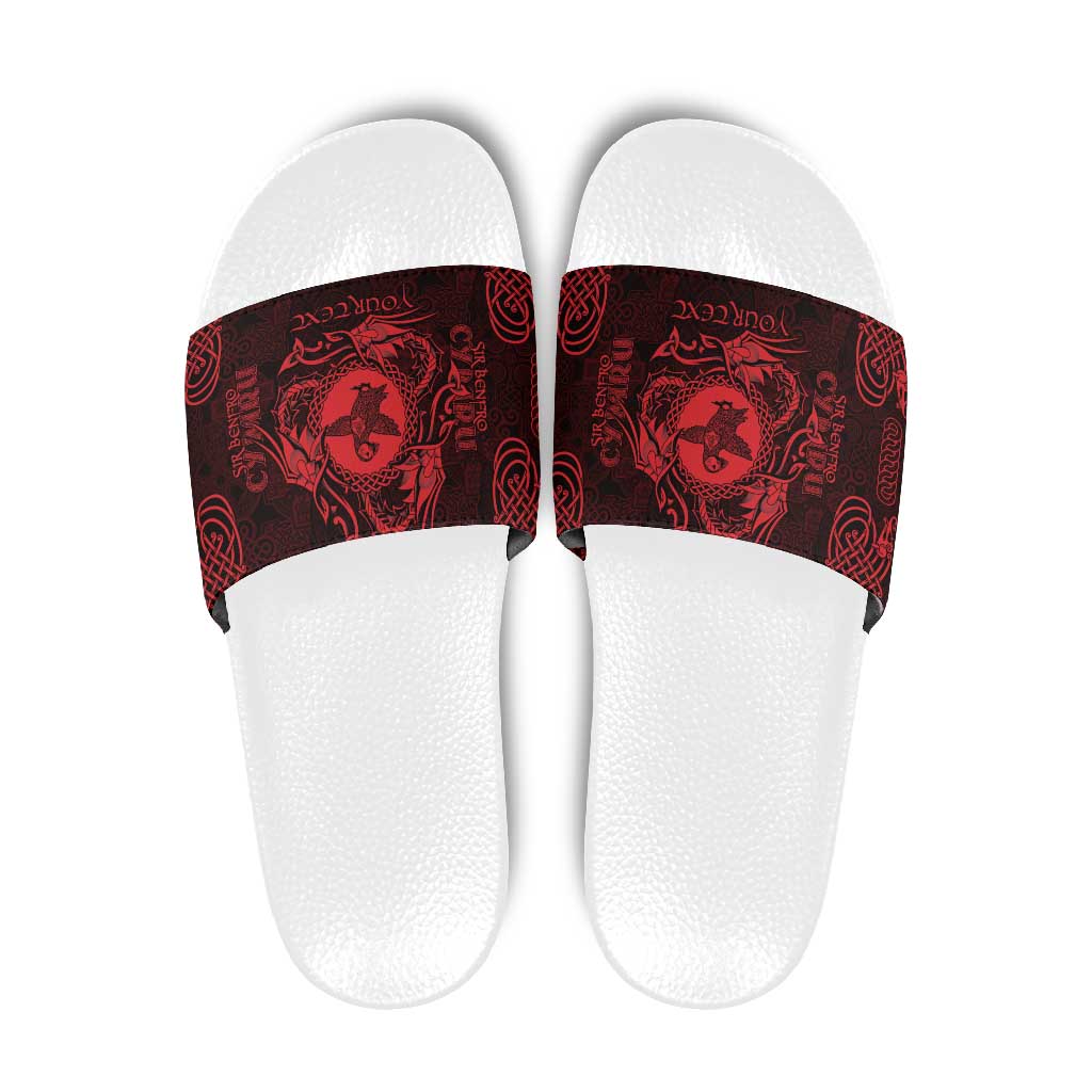 Personalized Pembrokeshire Sir Benfro Slide Sandals Red Puffin Celtic-inspired - Wonder Print Shop
