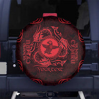 Personalized Pembrokeshire Sir Benfro Spare Tire Cover Red Puffin Celtic-inspired - Wonder Print Shop