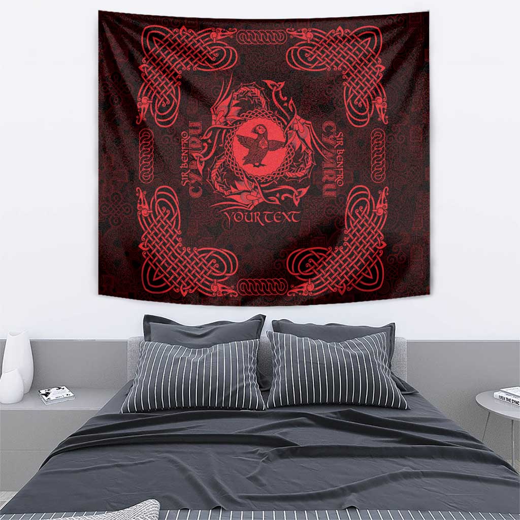 Personalized Pembrokeshire Sir Benfro Tapestry Red Puffin Celtic-inspired - Wonder Print Shop