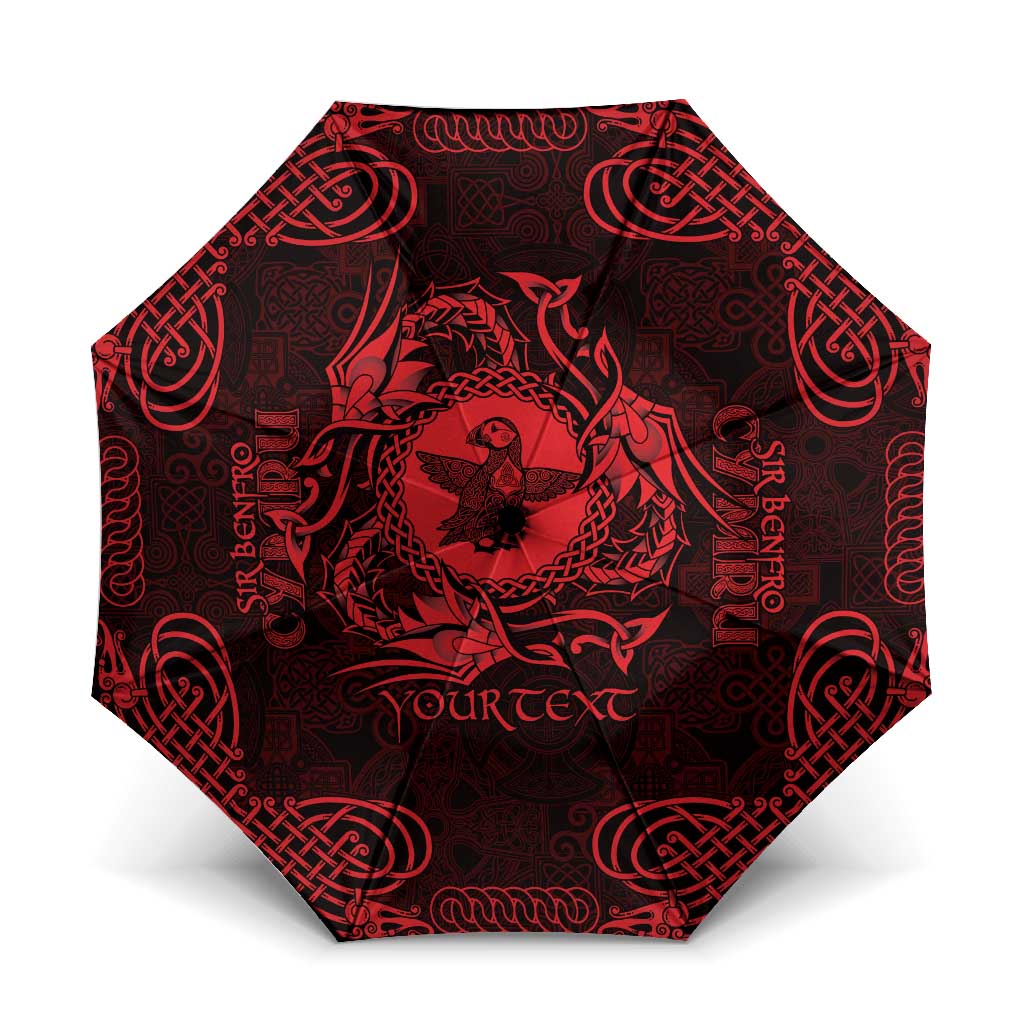 Personalized Pembrokeshire Sir Benfro Umbrella Red Puffin Celtic-inspired - Wonder Print Shop