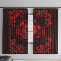 Personalized Pembrokeshire Sir Benfro Window Curtain Red Puffin Celtic-inspired - Wonder Print Shop