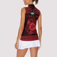 Personalized Pembrokeshire Sir Benfro Women Sleeveless Polo Shirt Red Puffin Celtic-inspired - Wonder Print Shop