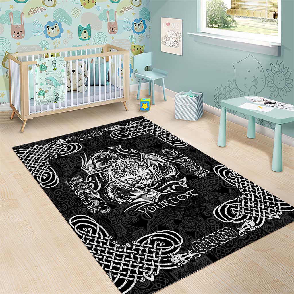 Personalized Radnorshire Sir Faesyfed Area Rug Black Oak Tree Of Life Celtic-inspired - Wonder Print Shop