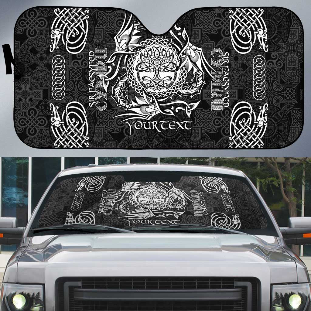 Personalized Radnorshire Sir Faesyfed Auto Sun Shade Black Oak Tree Of Life Celtic-inspired - Wonder Print Shop