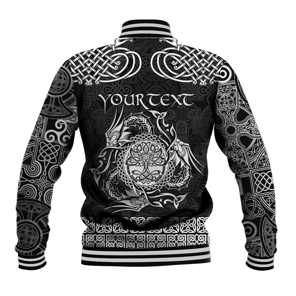 Personalized Radnorshire Sir Faesyfed Baseball Jacket Black Oak Tree Of Life Celtic-inspired - Wonder Print Shop