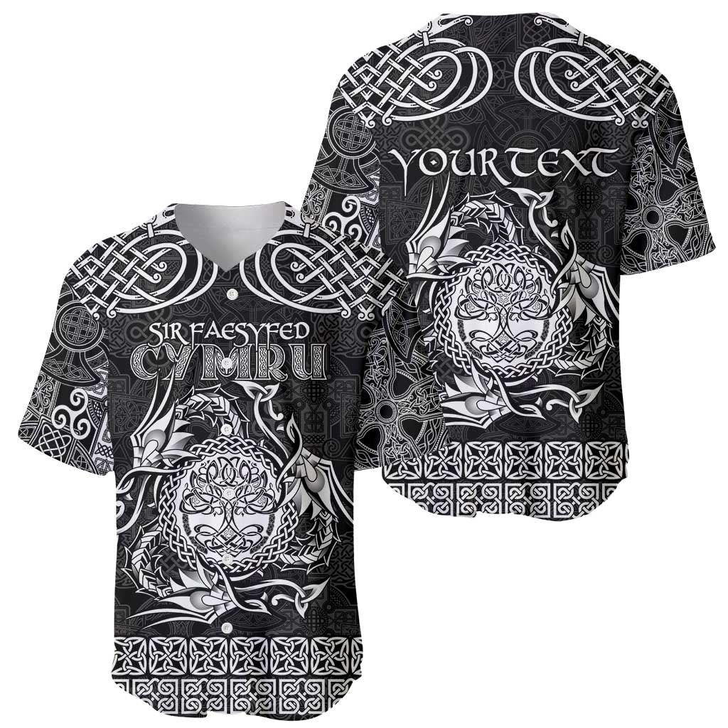 Personalized Radnorshire Sir Faesyfed Baseball Jersey Black Oak Tree Of Life Celtic-inspired - Wonder Print Shop
