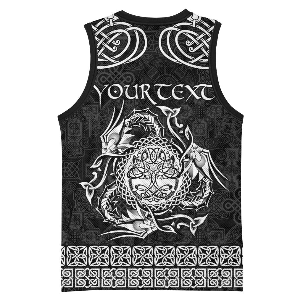 Personalized Radnorshire Sir Faesyfed Basketball Jersey Black Oak Tree Of Life Celtic-inspired - Wonder Print Shop