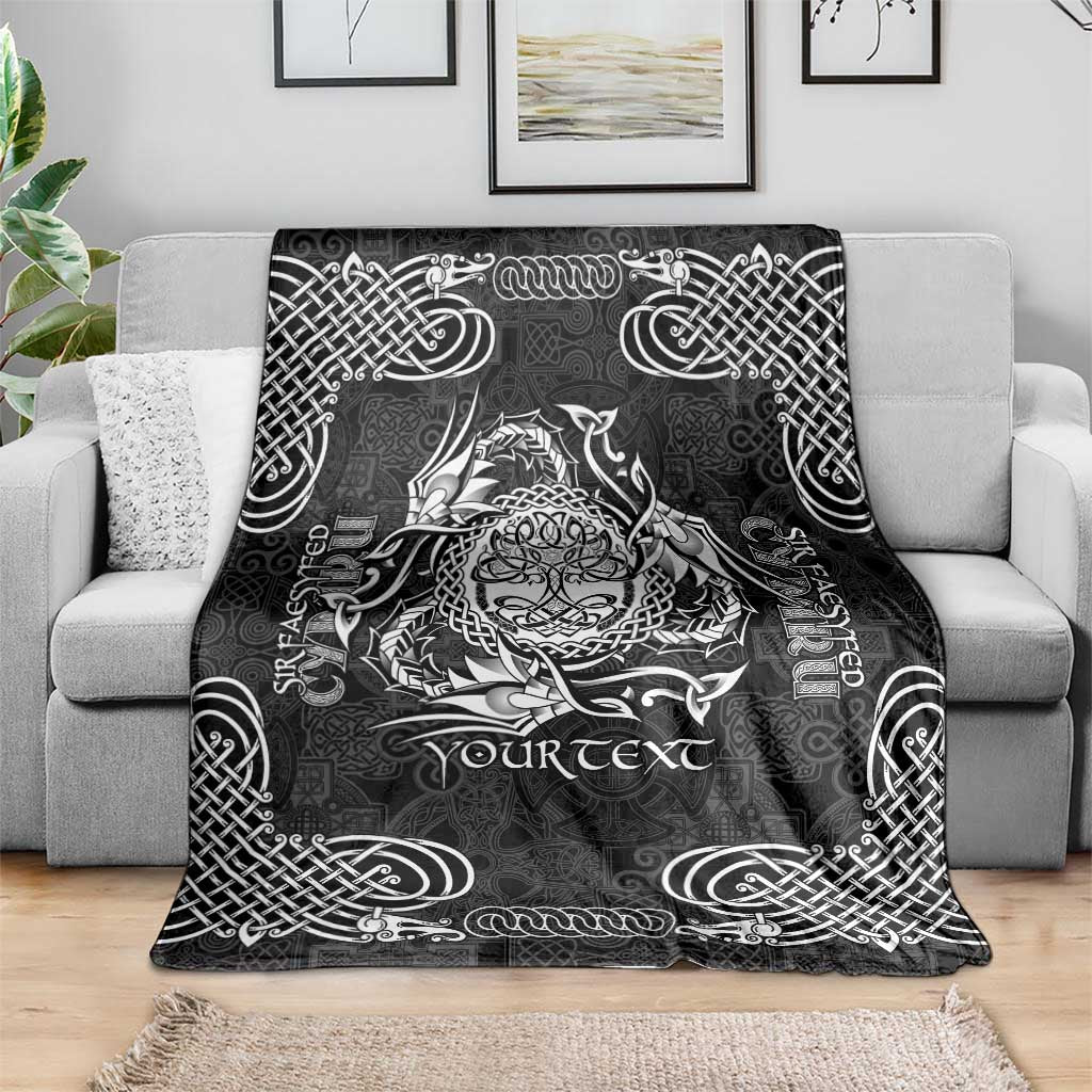 Personalized Radnorshire Sir Faesyfed Blanket Black Oak Tree Of Life Celtic-inspired - Wonder Print Shop