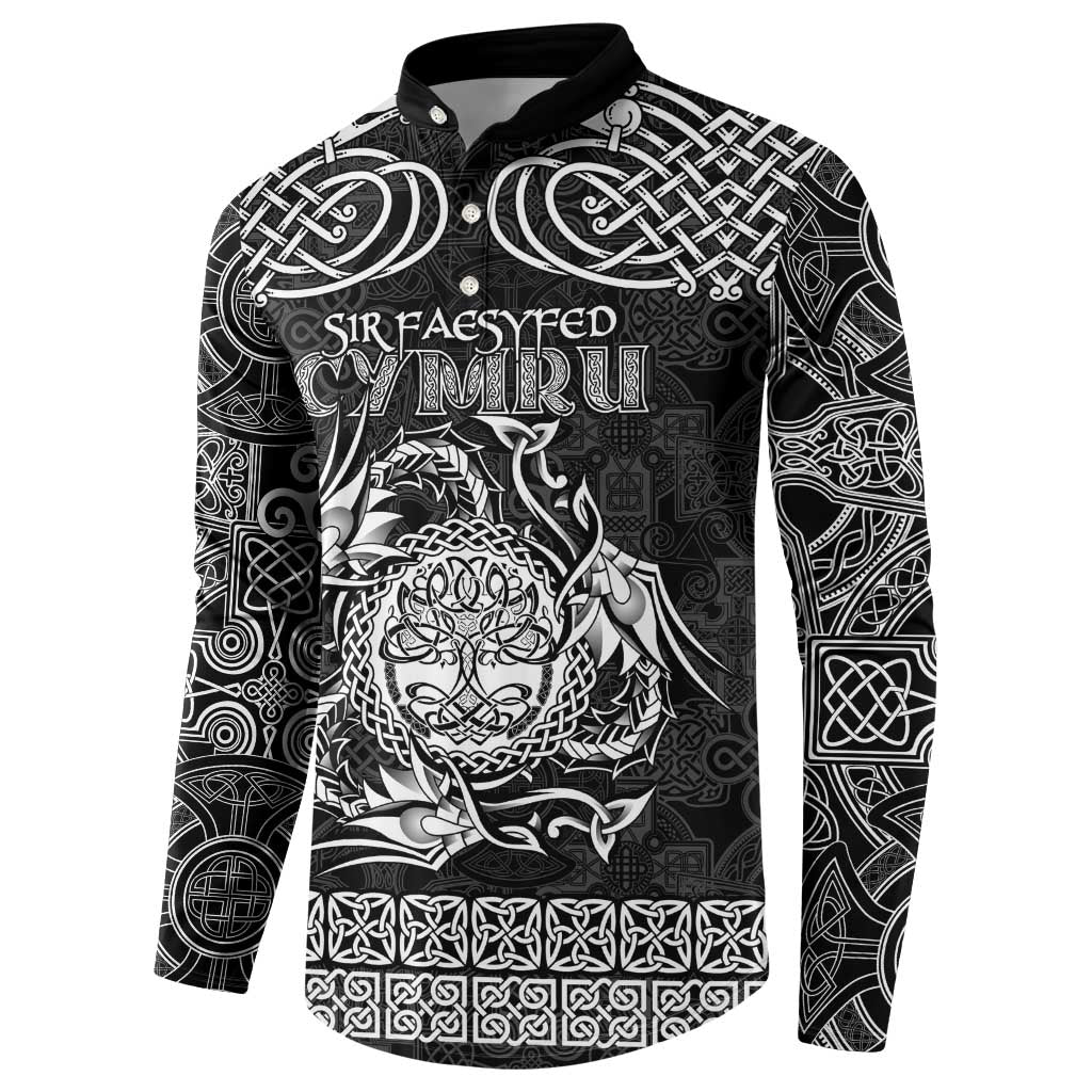 Personalized Radnorshire Sir Faesyfed Button Sweatshirt Black Oak Tree Of Life Celtic-inspired - Wonder Print Shop