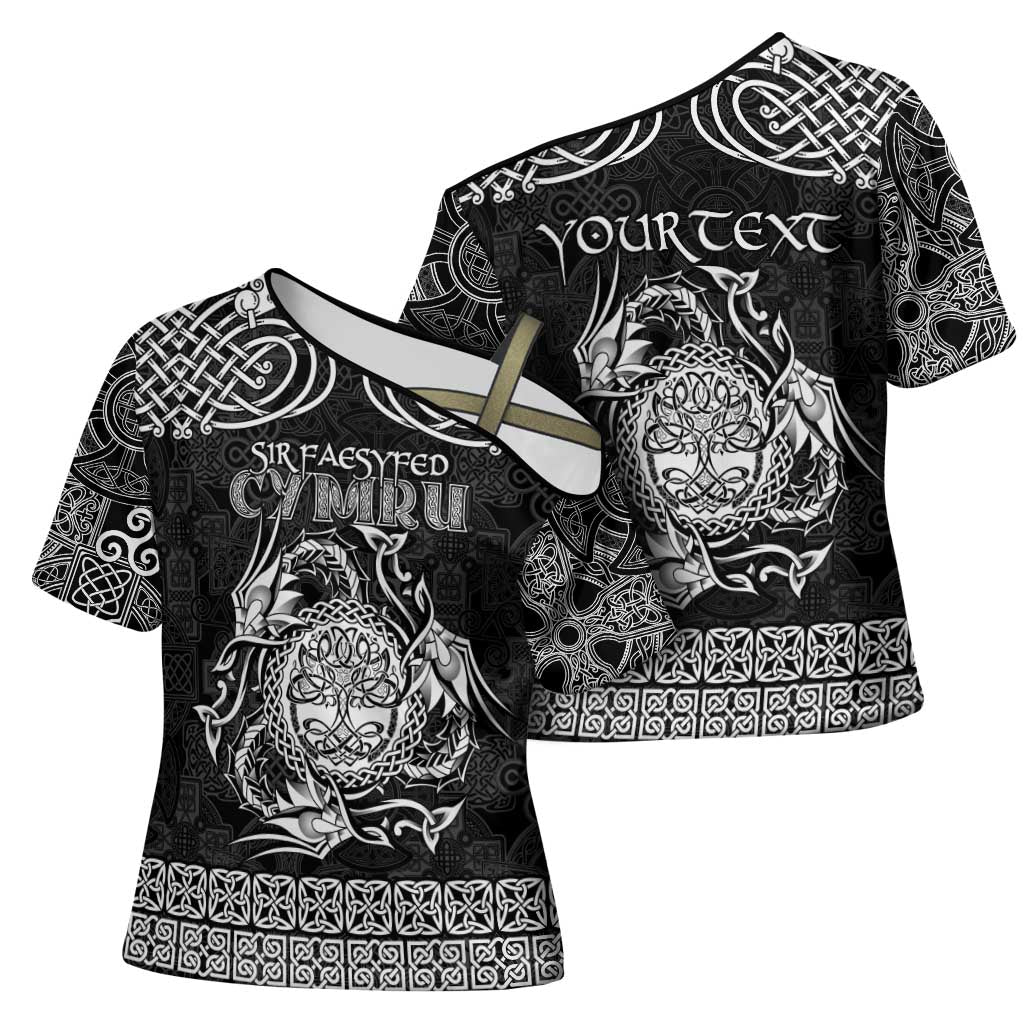Personalized Radnorshire Sir Faesyfed Cross Shoulder Shirt Black Oak Tree Of Life Celtic-inspired - Wonder Print Shop