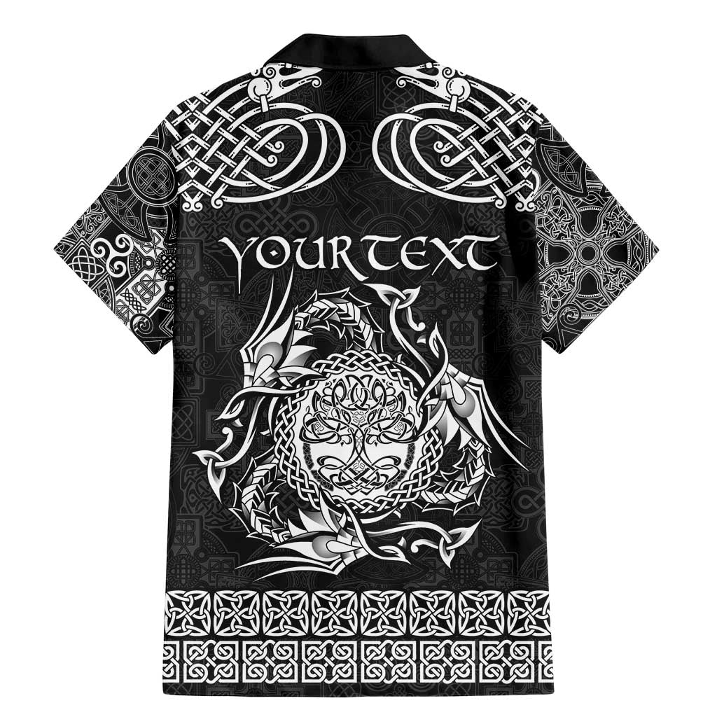 Personalized Radnorshire Sir Faesyfed Family Matching Mermaid Dress and Hawaiian Shirt Black Oak Tree Of Life Celtic-inspired - Wonder Print Shop